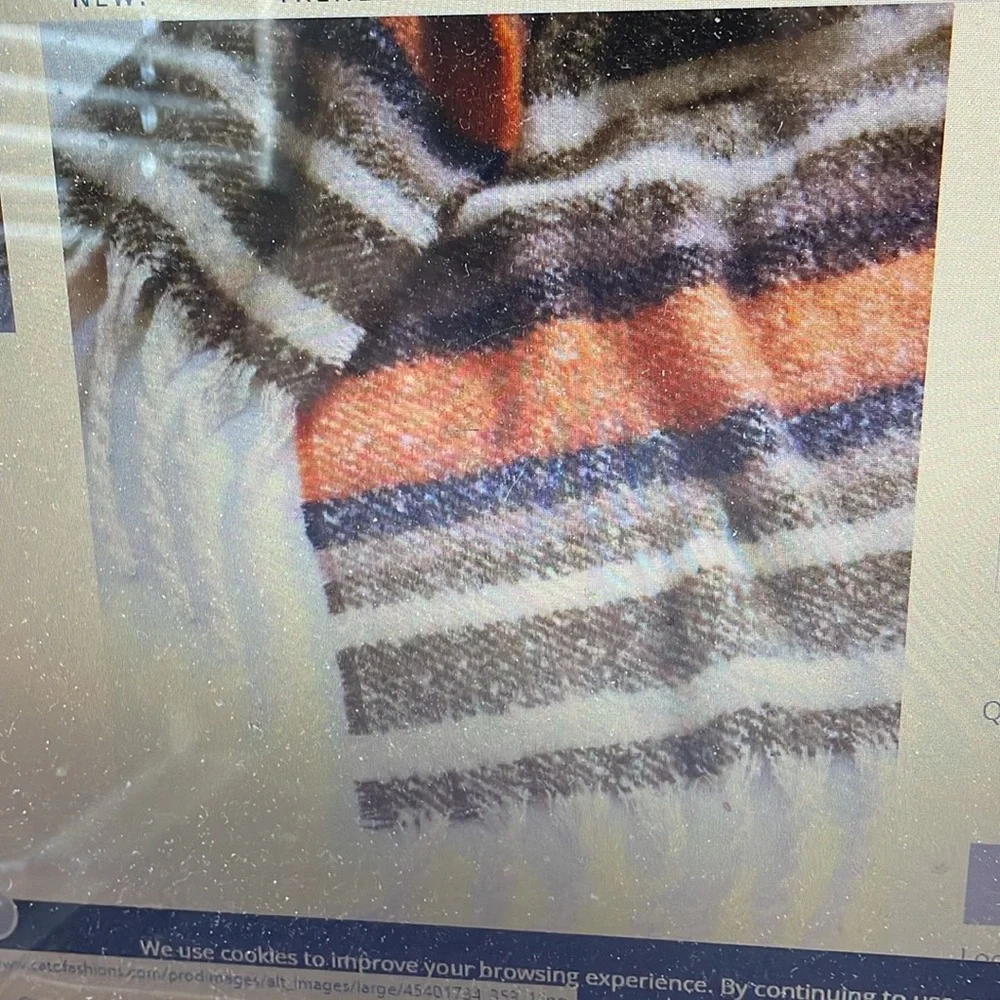 Cato multi, stripe fringe scarf